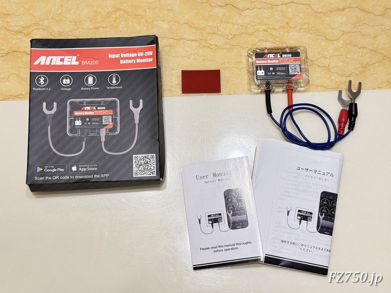 ANCEL BM200の本体と付属品