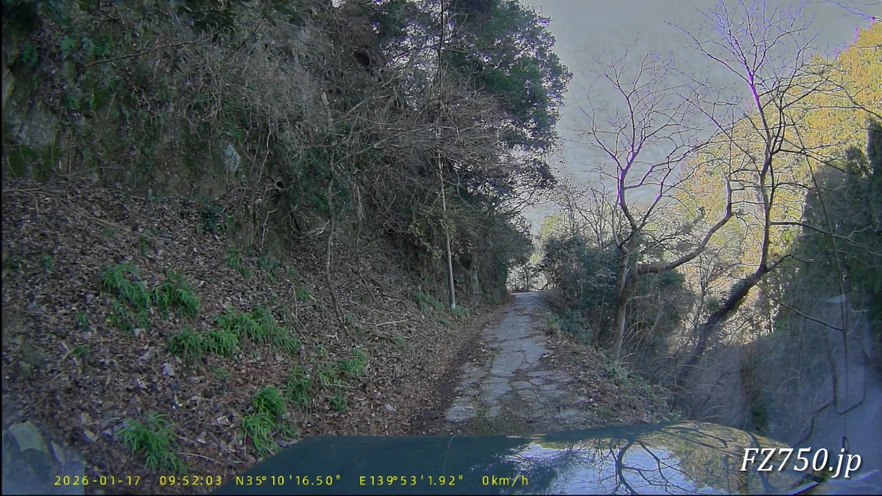 林道保田見線は舗装が荒れている箇所が多い